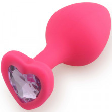Play Secrets Silicone Butt Plug Heart Shape Medium, розовый/светло-фиолетовый